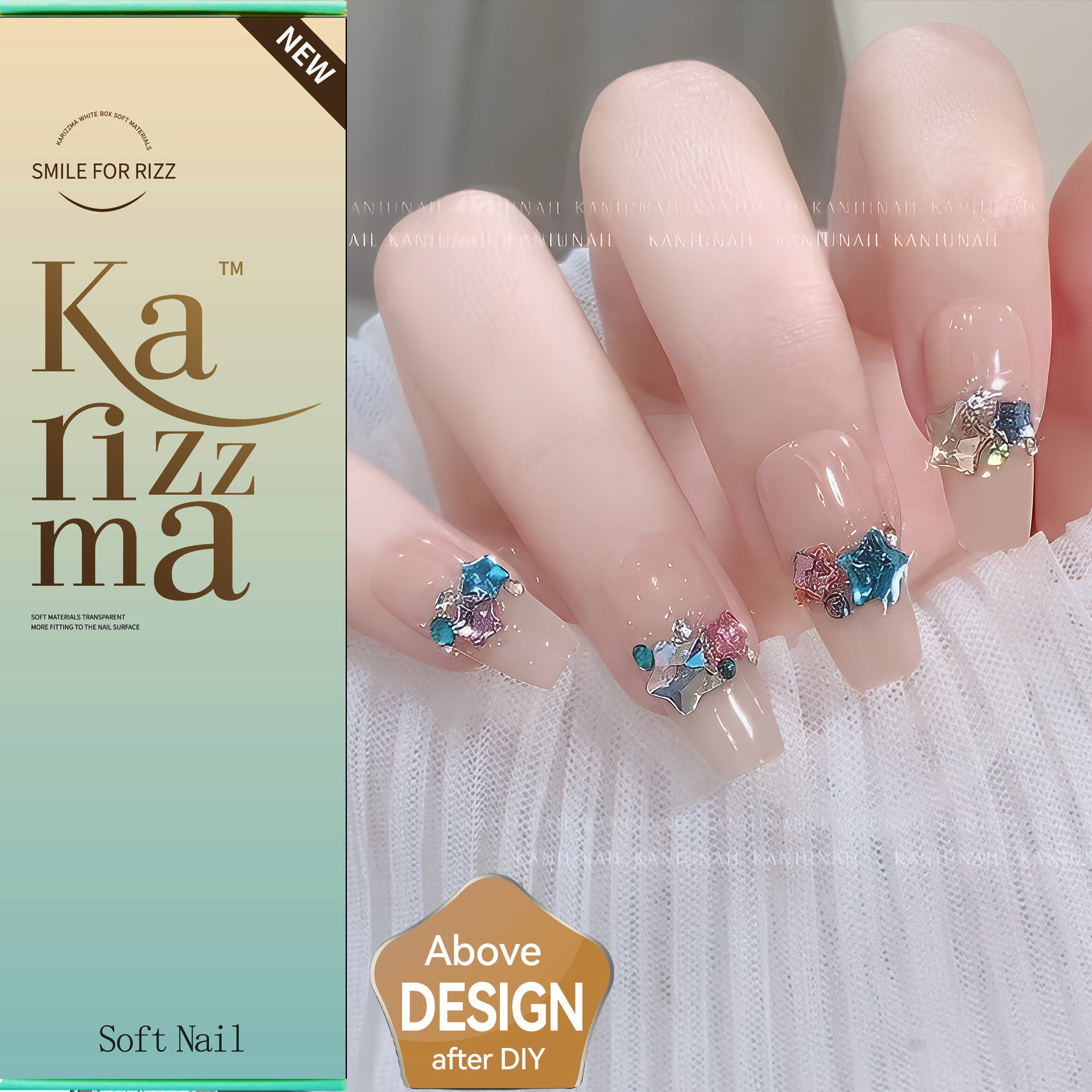 Customizable  Press-On Nails Kit – DIY Nail Art for Every Style! No.35
