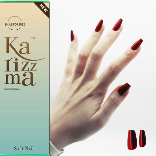 Burgundy Cat-Eye Medium Square tip.120 pieces  Press-Onwith 192 gels.