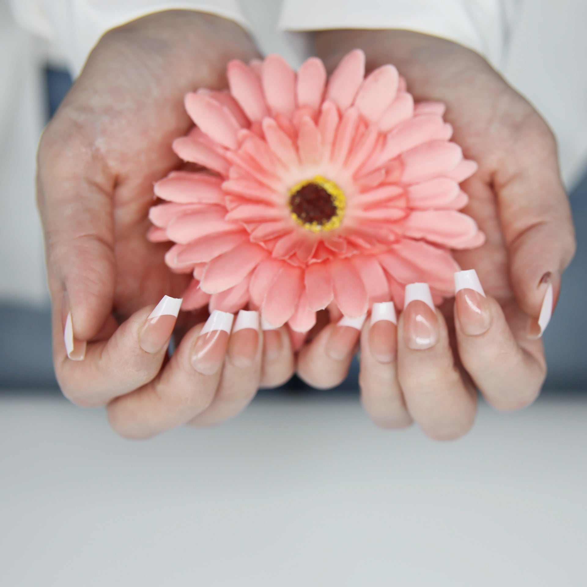 Rose French Nails Soft Long Square tip.120 pieces Press On with 192 gels.