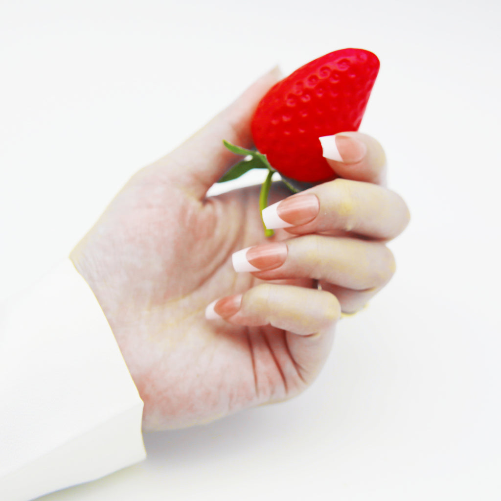 Rose French Nails Soft Long Square tip.120 pieces Press On with 192 gels.