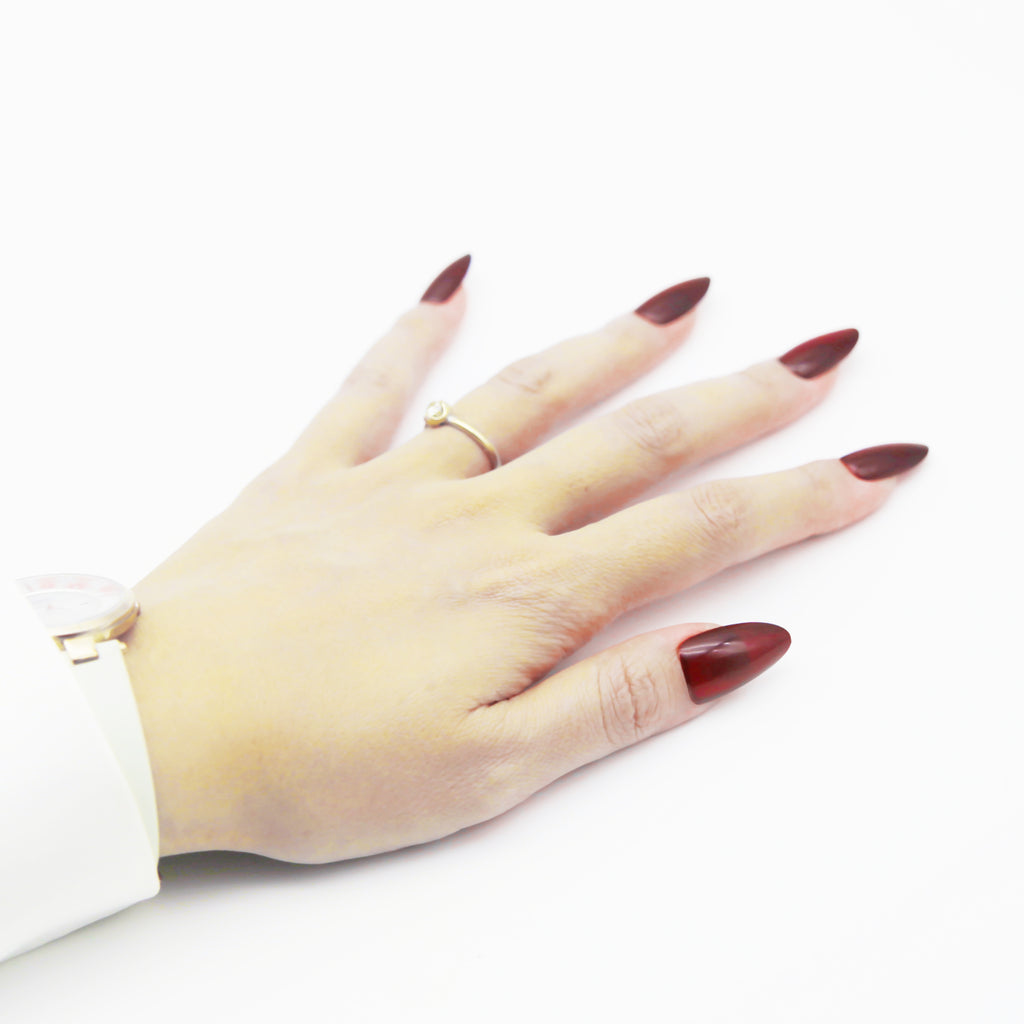 Burgundy Cat-Eye Medium Almond tip.120 pieces Press-On with 192 gels.