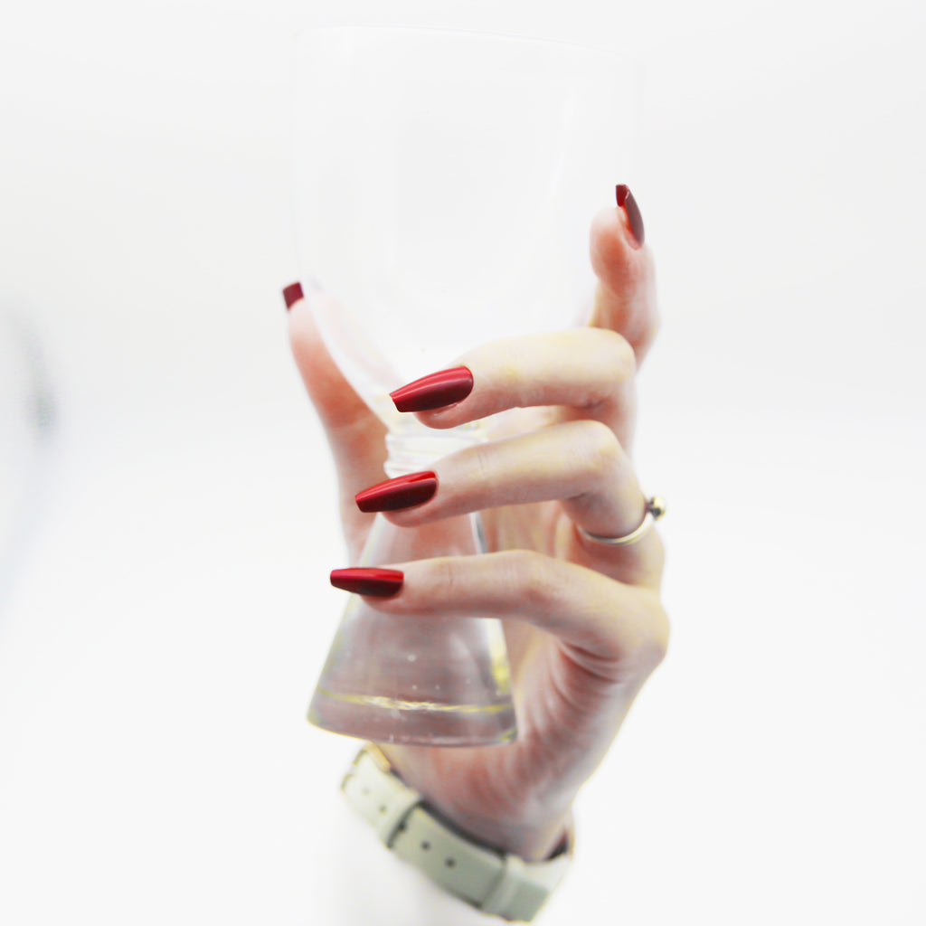 Burgundy Cat-Eye Medium Square tip.120 pieces  Press-Onwith 192 gels.