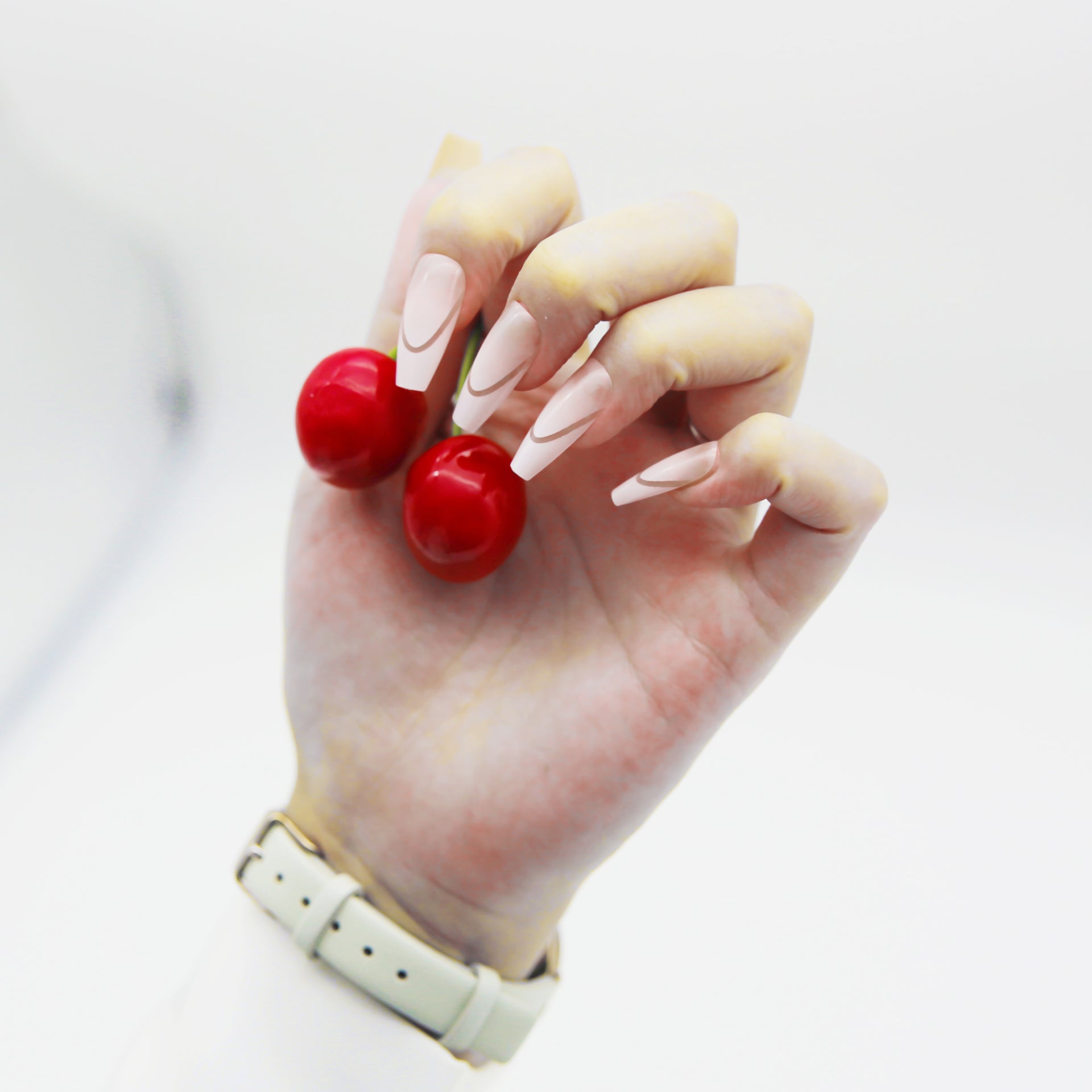 French nail 3d design long square tip.120 pieces press on with 192 gels.