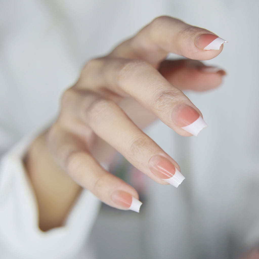 Rose French Nails Soft Long Square tip.120 pieces Press On with 192 gels.