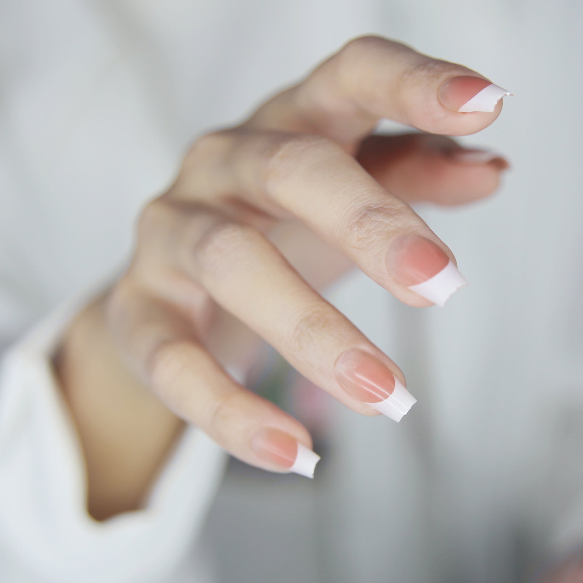Rose French Nails Soft Long Square tip.120 pieces Press On with 192 gels.