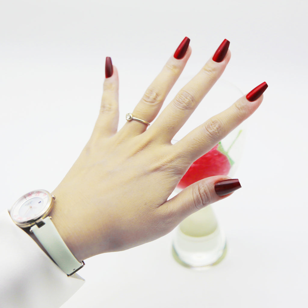Burgundy Cat-Eye Medium Square tip.120 pieces  Press-Onwith 192 gels.