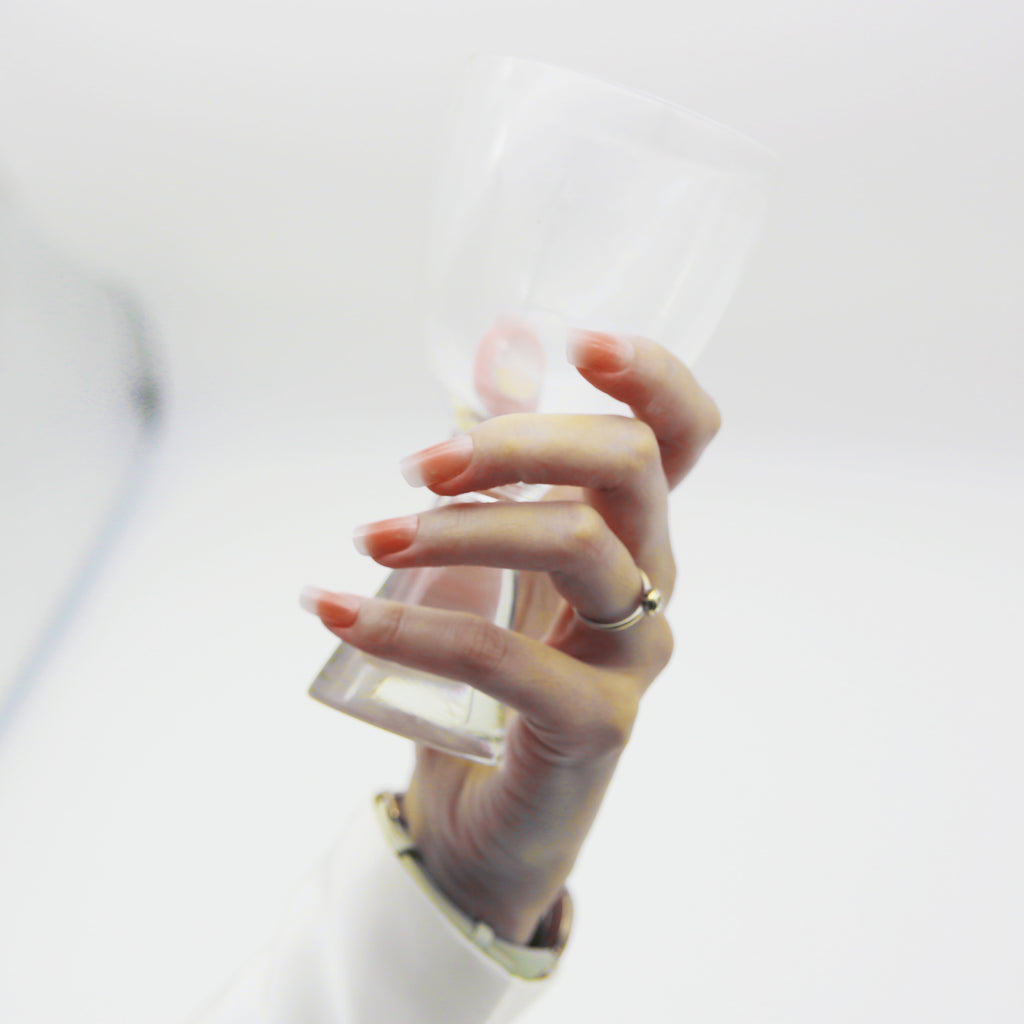 Rose Natural Nude Gradient Medium Coffin tip.120 pieces Press-On with  192 gels.