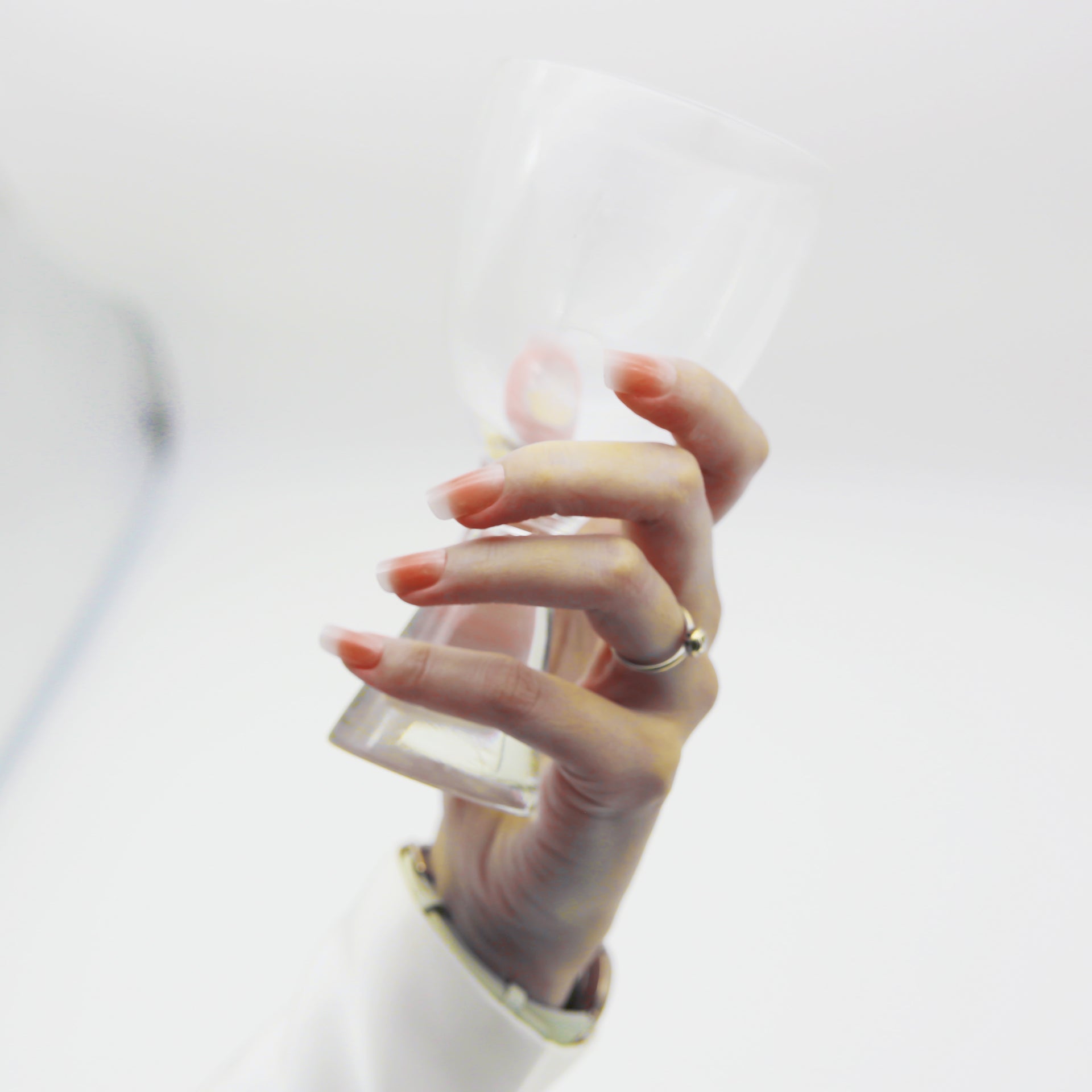 Rose Natural Nude Gradient Medium Coffin tip.120 pieces Press-On with  192 gels.