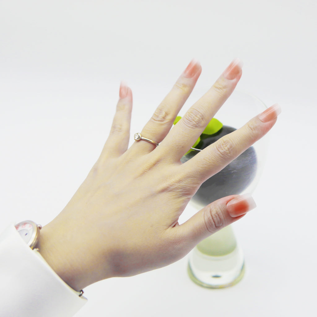 Rose Natural Nude Gradient Medium Coffin tip.120 pieces Press-On with  192 gels.