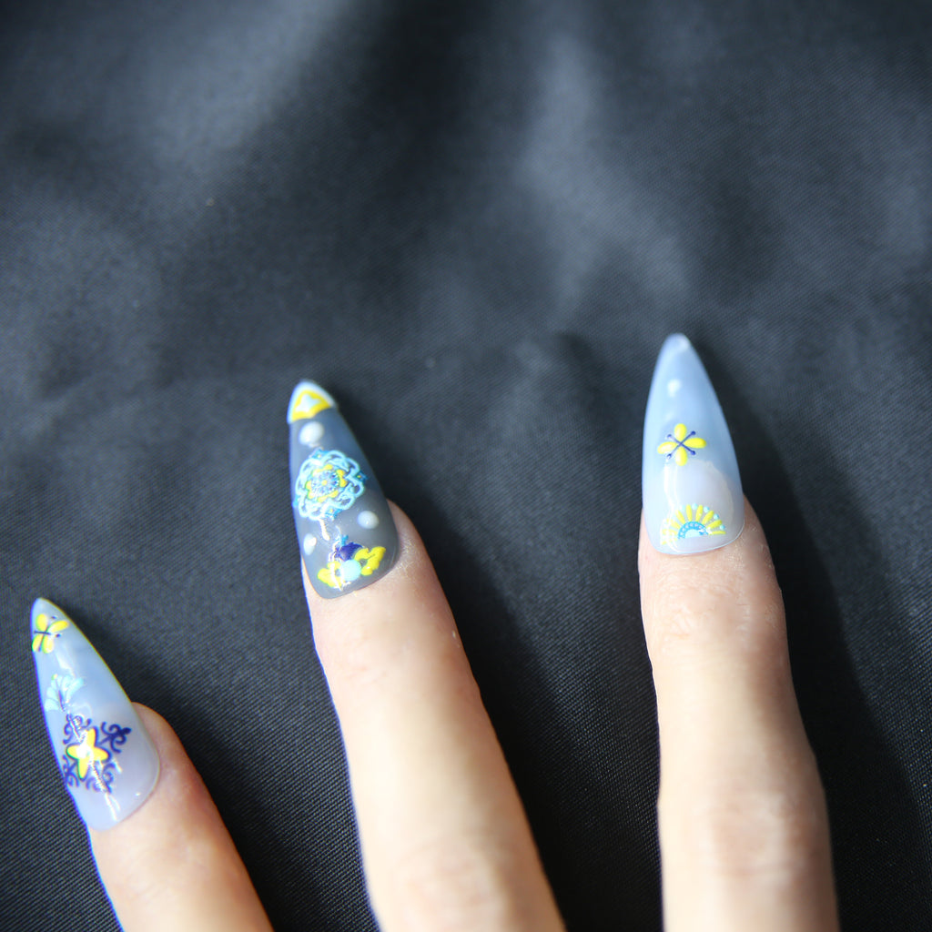 Customizable  Press-On Nails Kit – DIY Nail Art for Every Style! No.34