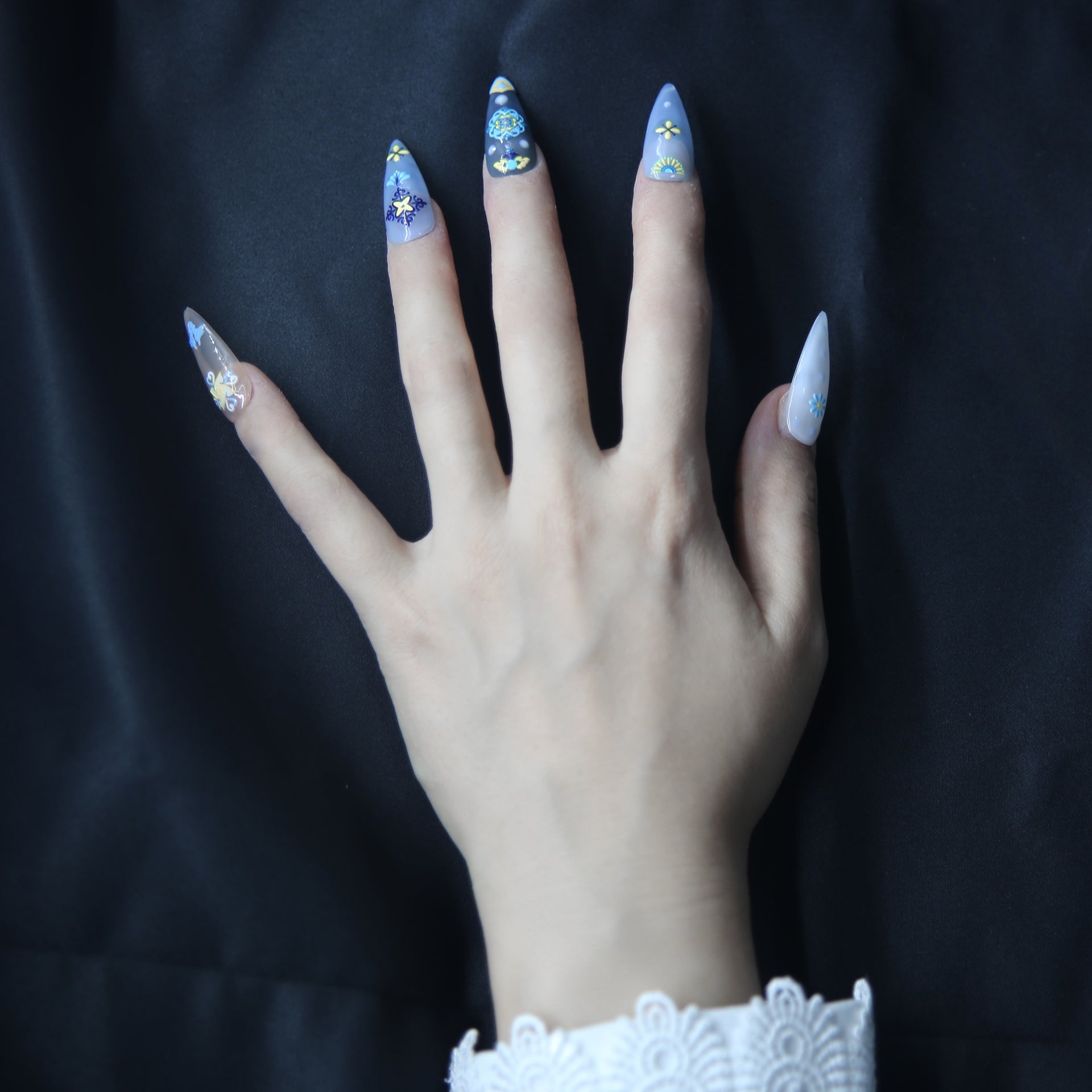 Customizable  Press-On Nails Kit – DIY Nail Art for Every Style! No.34