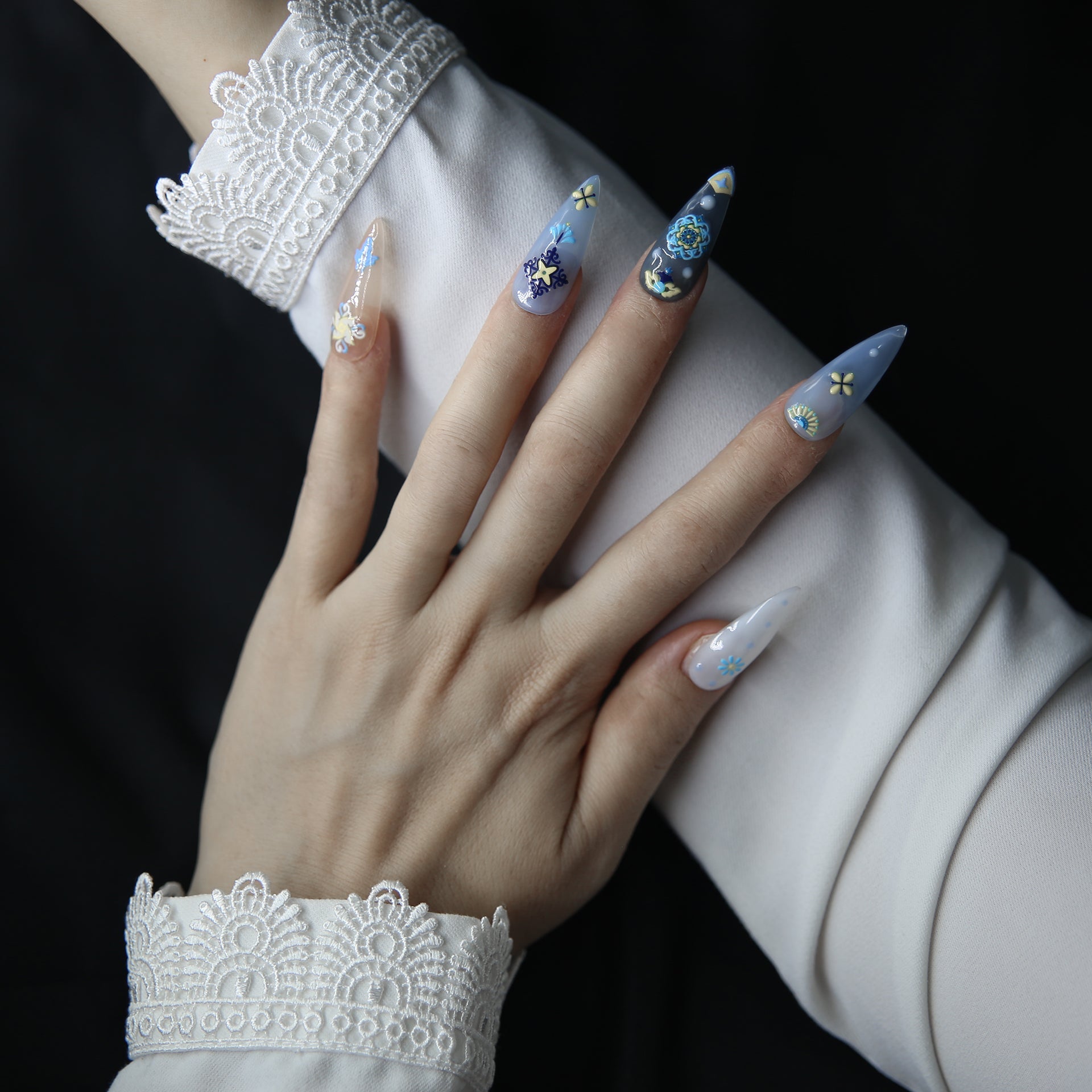 Customizable  Press-On Nails Kit – DIY Nail Art for Every Style! No.34