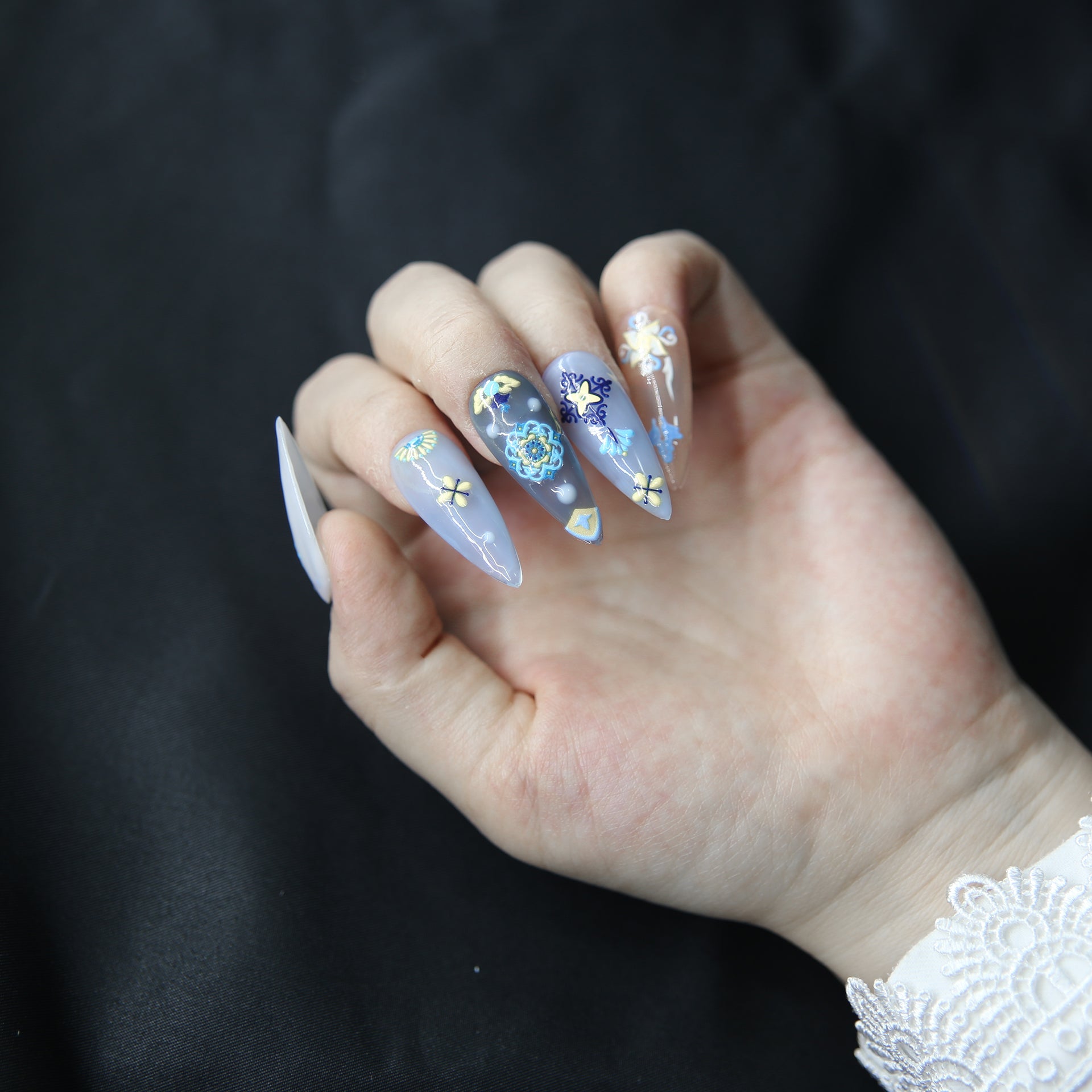 Customizable  Press-On Nails Kit – DIY Nail Art for Every Style! No.34